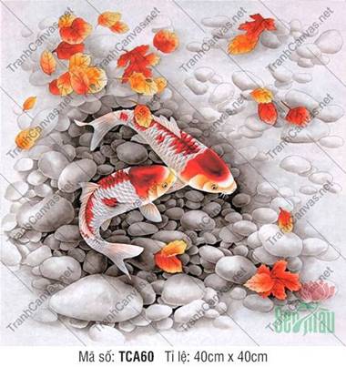 Tranh 2 Con Cá Đẹp TCA60, Đôi Cá Chép Vờn Lá Phong Rực Rỡ Tranh 2 Con Cá Đẹp TCA60, Đôi Cá Chép Vờn Lá Phong Rực Rỡ