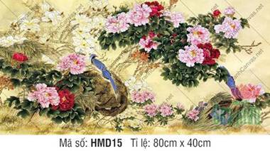 Hình Hoa Mẫu Đơn HMD15, Sắc Mẫu Đơn Vấn Vương Cùng Chim Trĩ Hình Hoa Mẫu Đơn HMD15, Sắc Mẫu Đơn Vấn Vương Cùng Chim Trĩ