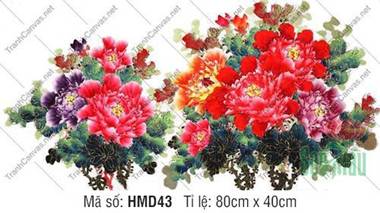 Hình Hoa Mẫu Đơn May Mắn HMD43, sắc hoa đỏ tím nhị vàng rực rỡ Hình Hoa Mẫu Đơn May Mắn HMD43, sắc hoa đỏ tím nhị vàng rực rỡ