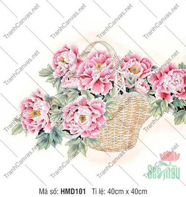Tranh Hoa Mẫu Đơn Đẹp HMD101, Giỏ Mây Đan Hoa Mẫu Đơn Sắc Hồng Tranh Hoa Mẫu Đơn Đẹp HMD101, Giỏ Mây Đan Hoa Mẫu Đơn Sắc Hồng