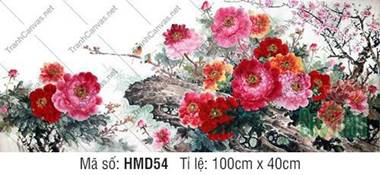 Tranh Hoa Mẫu Đơn Đẹp Nhất HMD54, Vẻ Đẹp Thủy Mặc Kiêu Sa Tranh Hoa Mẫu Đơn Đẹp Nhất HMD54, Vẻ Đẹp Thủy Mặc Kiêu Sa