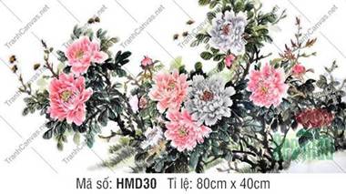 Tranh Hoa Mẫu Đơn Hiện Đại HMD30, Sắc Hoa Thủy Mặc Tinh Tế Tranh Hoa Mẫu Đơn Hiện Đại HMD30, Sắc Hoa Thủy Mặc Tinh Tế