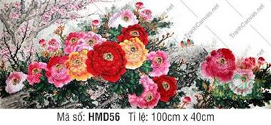 Tranh Hoa Mẫu Đơn Khổ Lớn HMD56, Sắc Hoa Rực Rỡ Đầy Lôi Cuốn Tranh Hoa Mẫu Đơn Khổ Lớn HMD56, Sắc Hoa Rực Rỡ Đầy Lôi Cuốn