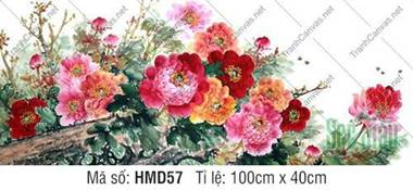 Tranh Hoa Mẫu Đơn Phòng Khách HMD57, Sắc Hoa Đa Sắc Đầy Sống Động Tranh Hoa Mẫu Đơn Phòng Khách HMD57, Sắc Hoa Đa Sắc Đầy Sống Động