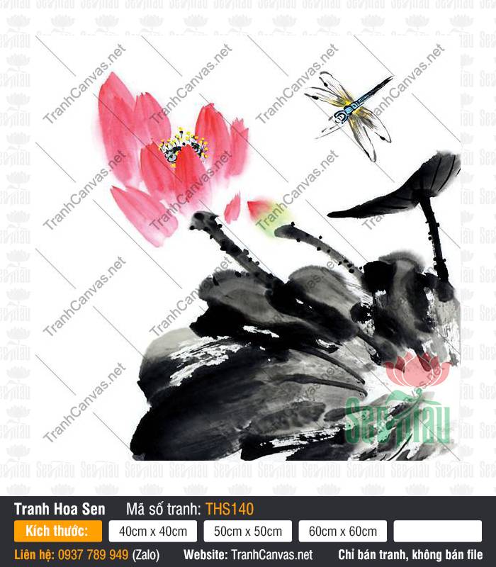 Hình Hoa Sen Siêu Đẹp THS140 Hình Hoa Sen Siêu Đẹp THS140 vẽ đóa sen hồng rực rỡ bên tán lá mực đen