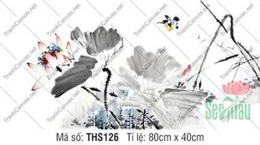 Bức Tranh Hoa Sen THS126, Thủy Mặc Độc Đáo Tinh Tế Bức Tranh Hoa Sen THS126, Thủy Mặc Độc Đáo Tinh Tế