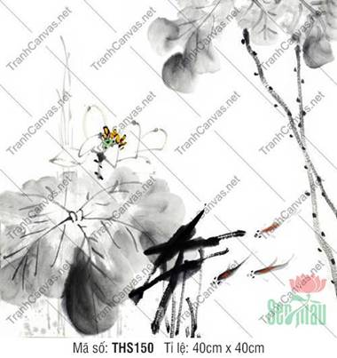 Hình Ảnh Hoa Sen Trang Trí THS150, nét họa thủy mặc tinh tế Hình Ảnh Hoa Sen Trang Trí THS150, nét họa thủy mặc tinh tế