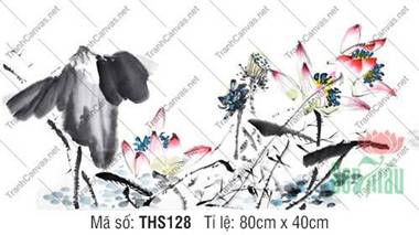Hình Hoa Sen THS128, Hơi Thở Thủy Mặc Tinh Tế Hình Hoa Sen THS128, Hơi Thở Thủy Mặc Tinh Tế