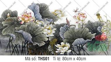 Tranh Hoa Sen THS01, nét cọ thủy mặc trầm lắng đầy tinh tế Tranh Hoa Sen THS01, nét cọ thủy mặc trầm lắng đầy tinh tế