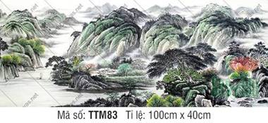 Bán Tranh Thủy Mặc TTM83, Phong Cảnh Sơn Thủy Hữu Tình Bán Tranh Thủy Mặc TTM83, Phong Cảnh Sơn Thủy Hữu Tình
