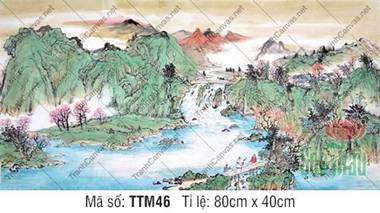 Tranh Phong Thủy Treo Phòng Khách Đẹp TTM46, Sơn Thủy Sắc Màu Rực Rỡ Tranh Phong Thủy Treo Phòng Khách Đẹp TTM46, Sơn Thủy Sắc Màu Rực Rỡ