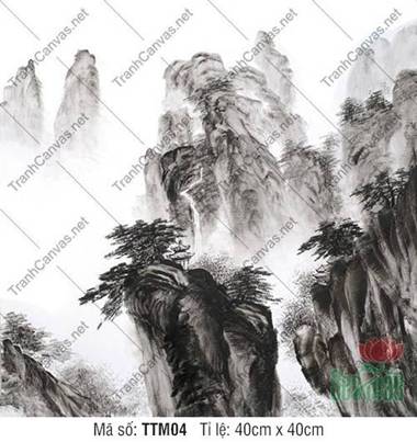 Tranh Thủy Mặc Chất Lượng Cao TTM04, nét mực sơn thủy thâm trầm Tranh Thủy Mặc Chất Lượng Cao TTM04, nét mực sơn thủy thâm trầm