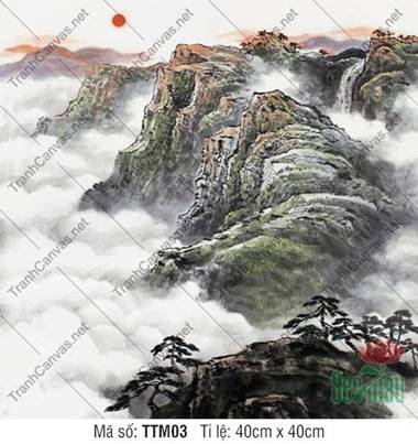 Tranh Thủy Mặc Đẹp Nhất TTM03, Bức Tranh Sơn Thủy Mây Ngàn Tranh Thủy Mặc Đẹp Nhất TTM03, Bức Tranh Sơn Thủy Mây Ngàn