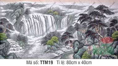 Tranh Thủy Mặc Đơn Giản TTM19, Vẻ Đẹp Sơn Thủy Và Thác Nước Tranh Thủy Mặc Đơn Giản TTM19, Vẻ Đẹp Sơn Thủy Và Thác Nước