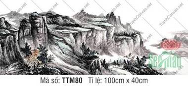 Tranh Thủy Mặc Hiện Đại TTM80, Vách Núi Đá Hùng Vĩ