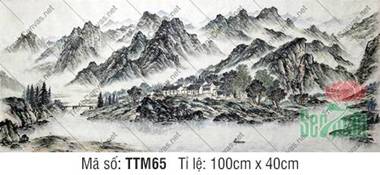 Tranh Thủy Mặc Khổ Lớn TTM65, nét vách núi đá chập trùng Tranh Thủy Mặc Khổ Lớn TTM65, nét vách núi đá chập trùng