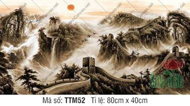 Tranh Thủy Mặc Mua Ở Đâu TTM52, Dãy Vạn Lý Trường Thành Hùng Vĩ Tranh Thủy Mặc Mua Ở Đâu TTM52, Dãy Vạn Lý Trường Thành Hùng Vĩ