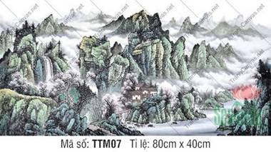 Tranh Thủy Mặc Núi Non TTM07, hùng vĩ đỉnh ngàn mây trắng Tranh Thủy Mặc Núi Non TTM07, hùng vĩ đỉnh ngàn mây trắng