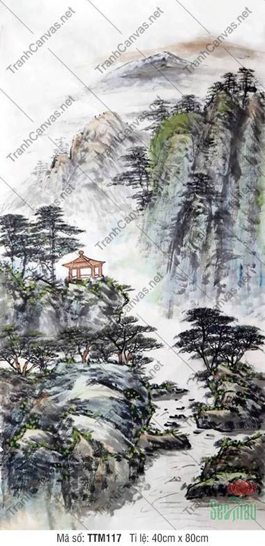 Tranh Thủy Mặc Sông Nước TTM117, Dòng Suối Mơ Giữa Núi Rêu Tranh Thủy Mặc Sông Nước TTM117, Dòng Suối Mơ Giữa Núi Rêu