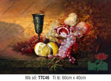 Tranh Tĩnh Vật Siêu Đẹp TTC46, Vẻ Đẹp Sang Trọng Cổ Điển