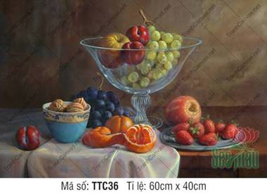 Tranh Tĩnh Vật Trái Cây TTC36, Vẻ Đẹp Rực Rỡ Của Hoa Quả