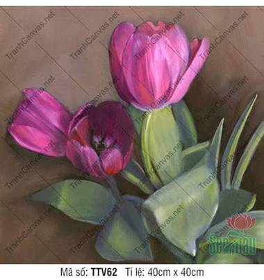 Tranh Hoa Tulip TTV62, Sắc Hồng Tím Kiêu Sa Nở Rộ Tranh Hoa Tulip TTV62, Sắc Hồng Tím Kiêu Sa Nở Rộ