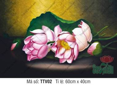Tranh Tĩnh Vật Hoa Sen TTV02, Nét Đẹp Thanh Khiết Và Tinh Tế